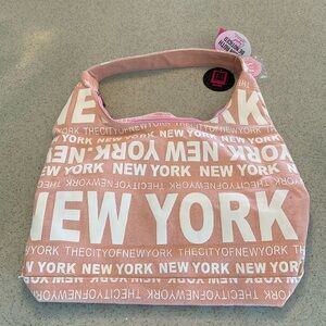 NY Hobo Bag Pink & White NWT